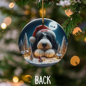 Cute Dog Christmas Ornament, Personalized Pet Christmas Decoration, Custom Pet Gift for Pet Lovers, Dog in Santa Hat Christmas Decor