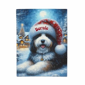 Personalized Christmas Dog Blanket, Custom Pet Blanket with Name, Holiday Dog Blanket Gift, Cozy Winter Dog Throw, Pet Lover Gift