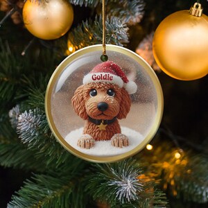 Custom Dog Christmas Ornament, Personalized Pet Ornament, Cute Dog Ornament, Holiday Pet Gift, Dog Lover Christmas Gift