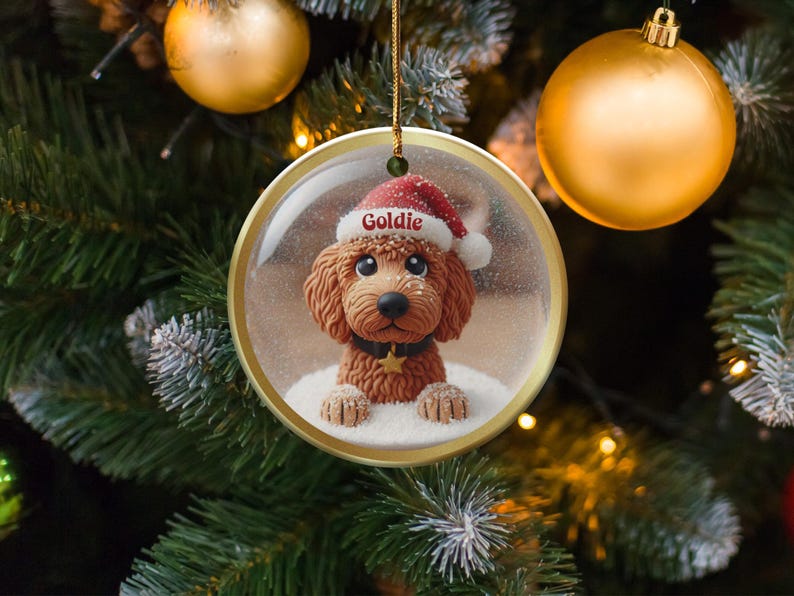 Custom Dog Christmas Ornament, Personalized Pet Ornament, Cute Dog Ornament, Holiday Pet Gift, Dog Lover Christmas Gift