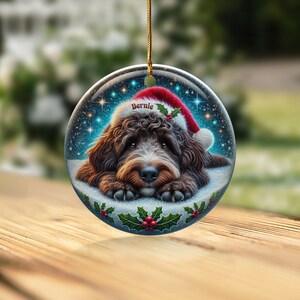 Custom Pet Santa, Bernedoodle Christmas Ornament | Sublimation Ceramic | 3-Inch Double Sided Holiday Tree Decor image 8
