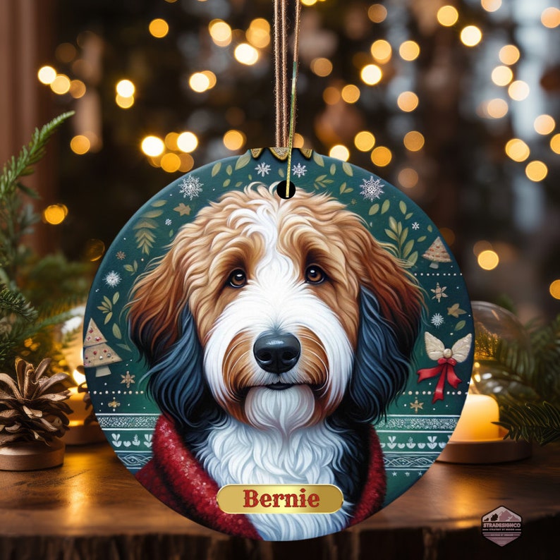 Bernedoodle Ornament - Custom Personalized For You
