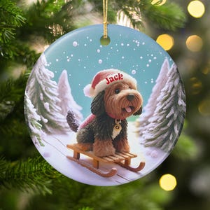 Personalized Dog Christmas Ornament, Cute Canine Holiday Decoration, Custom Pet Gift, Festive Dog Lover Keepsake, Unique Xmas Tree Decor