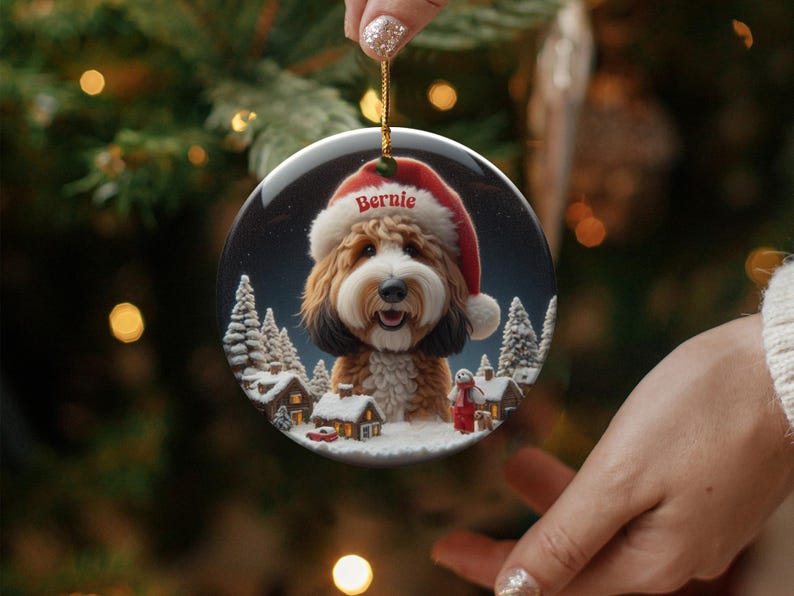 Personalized Christmas Dog Ornament, Custom Dog Photo Ornament, Pet Lovers Gift, Dog Owners Holiday Decor, Christmas Tree Decoration