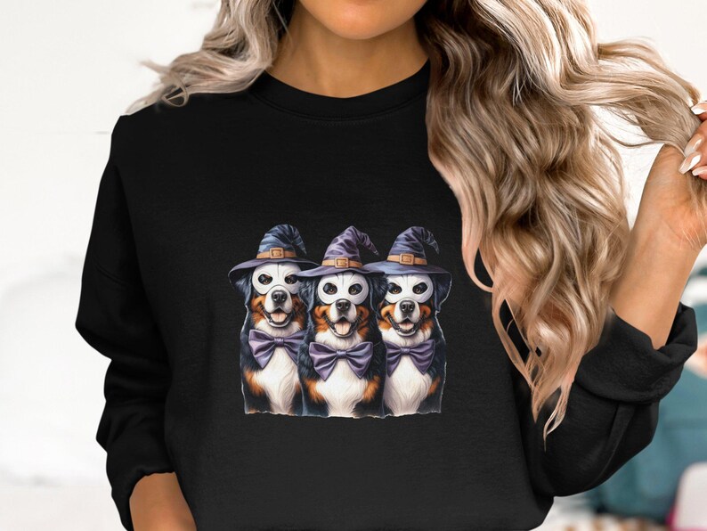 Sudadera de Halloween para amantes de los perros Bernedoodle, camiseta para amantes de los perros Doodle, disfraz de perro de montaña bernés, entusiasta de los perros Doodle, mamá perruna, sudaderas para amantes de las mascotas, camisetas para perros imagen 5