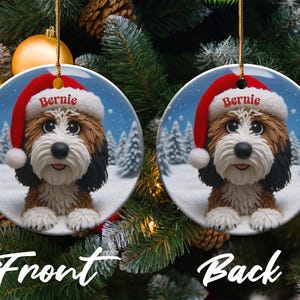 Custom Dog Christmas Ornament, Personalized Pet Holiday Decor, Cute Puppy Ornament Gift, Double-Sided Pet Ornament