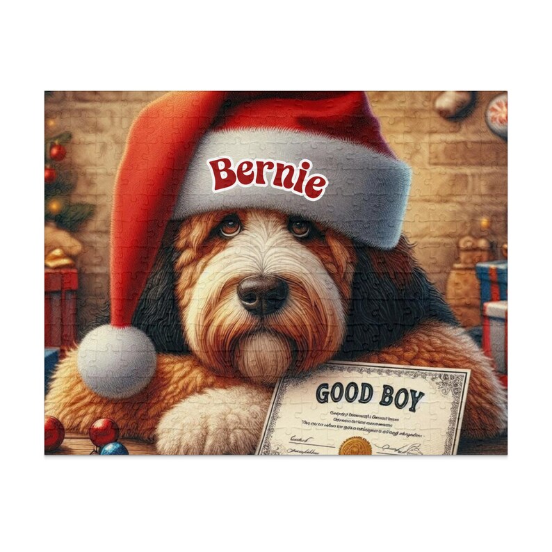 Personalized Tri-Fade Bernedoodle 252 Piece Jigsaw Puzzle-Excellent Christmas Gift for Doodle Dog Lovers In Your Life-Celebrate Your Furball image 5