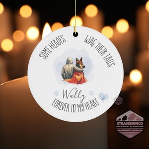 German Sheppard Best Friend - Mans Best Friend Memorial Ornament - Celebration of pet life, dog lover, pet lover, Police Officer, ceramic keep sake, ornament of love, dog memorial gift, cherrish pet life, cherish love, pet child, pet death, dead dogs