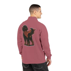 Felpa con cerniera a un quarto di lunghezza e design personalizzato Bernedoodle "Super Doodle" - Design fronte e retro immagine 18