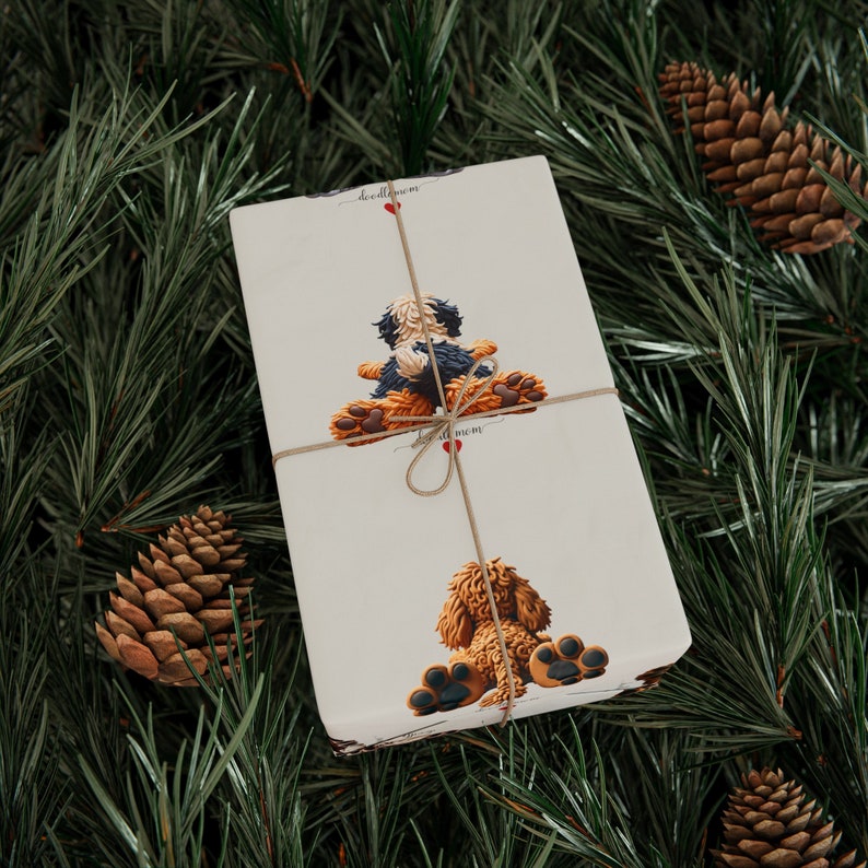 Papel de regalo con forma de patitas de perro / Papel para Goldendoodle y Bernedoodle imagen 10