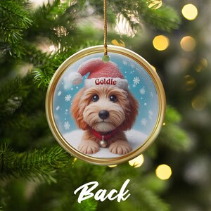 Personalized Christmas Tree Ornament, Custom Dog Face Christmas Ornament, Cute Puppy Holiday Decoration, Pet Lover Gift