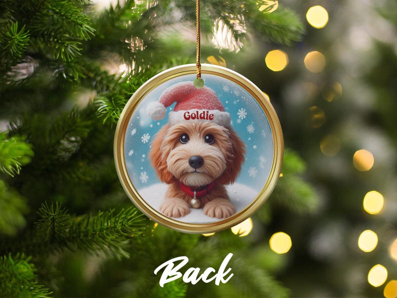 Personalized Christmas Tree Ornament, Custom Dog Face Christmas Ornament, Cute Puppy Holiday Decoration, Pet Lover Gift