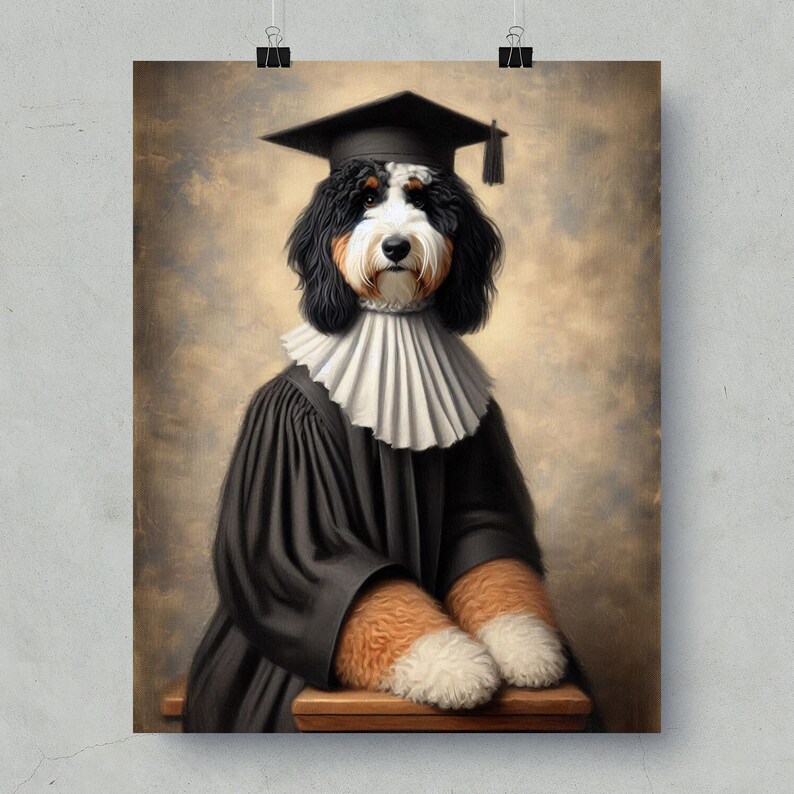 Custom Pet Portrait, Graduation Dog Art, Personalized Pet Painting, Unique Pet Gift, Dog Graduation Portrait, Pet Lover Gift