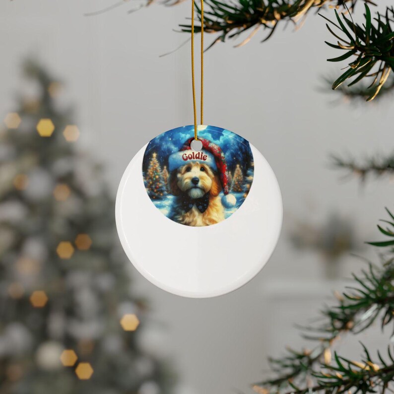 Personalized Christmas Dog Ornament, Custom Pet Photo Ornament for Tree, Unique Holiday Gift for Pet Owners