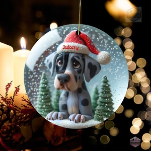 Merle Great Dane Clay Style Illustrated ornament