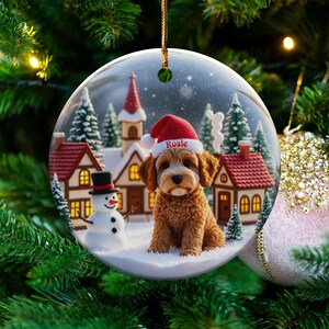 Personalized Dog Christmas Ornament, Custom Pet Holiday Decoration, Cute Puppy Keepsake, Dog Lover Gift, Pet Portrait Ornament