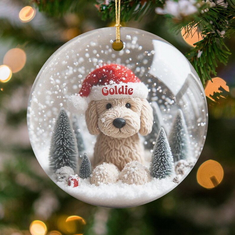 Personalized Dog Christmas Ornament, Custom Puppy Decoration, Cute Pet Holiday Keepsake, Christmas Tree Decoration, Gift for Pet Lovers, Pet