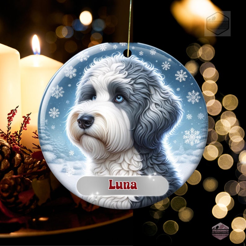 Personalized Sheepadoodle Ornament
