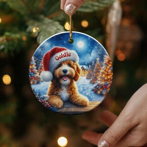Personalized Dog Christmas Ornament, Cute Pet Holiday Decoration, Custom Name Dog Lover Gift, Christmas Tree Decor, Festive Keepsake