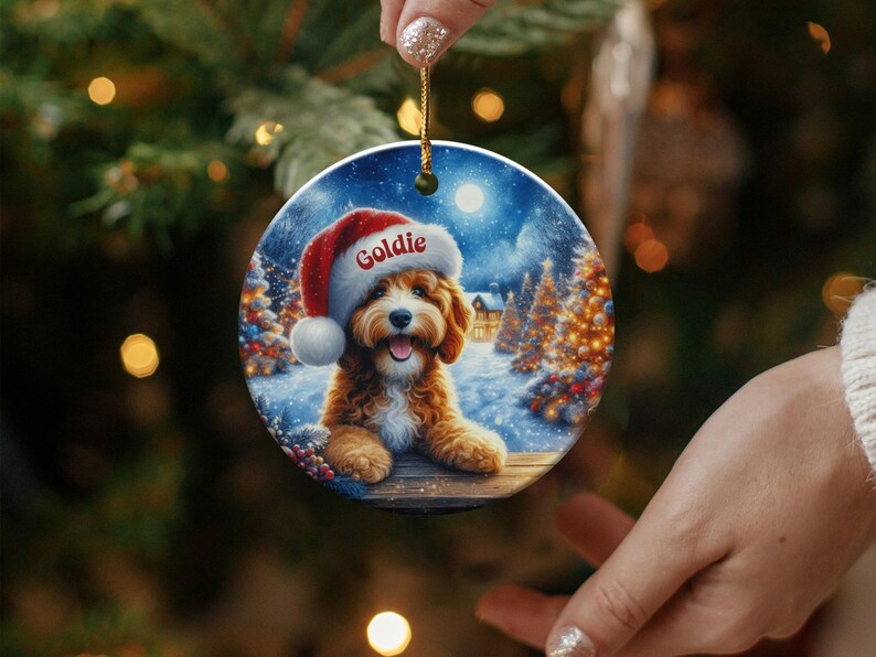 Personalized Dog Christmas Ornament, Cute Pet Holiday Decoration, Custom Name Dog Lover Gift, Christmas Tree Decor, Festive Keepsake
