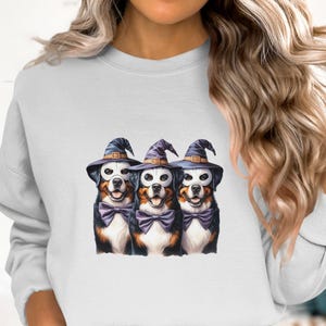 Sudadera de Halloween para amantes de los perros Bernedoodle, camiseta para amantes de los perros Doodle, disfraz de perro de montaña bernés, entusiasta de los perros Doodle, mamá perruna, sudaderas para amantes de las mascotas, camisetas para perros imagen 1