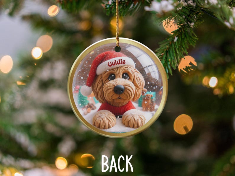 Custom Dog Christmas Ornament, Personalized Pet Holiday Decoration, Cute Canine Keepsake, Festive Tree Hanging Decor