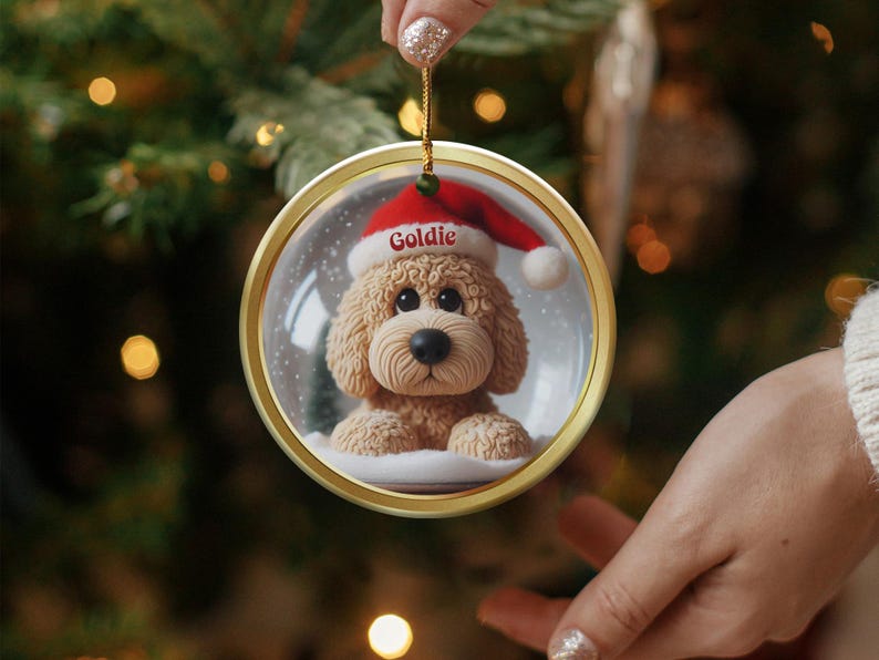 Cute Dog Christmas Ornament, Holiday Tree Decor, Festive Puppy Hanging Decoration, Perfect Pet Lover Gift, Xmas Dog Ornament