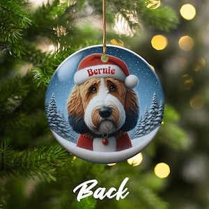Custom Dog Christmas Ornament, Personalized Pet Holiday Decoration, Dog Lover Gift, Santa Hat Ornament, Custom Pet Keepsake