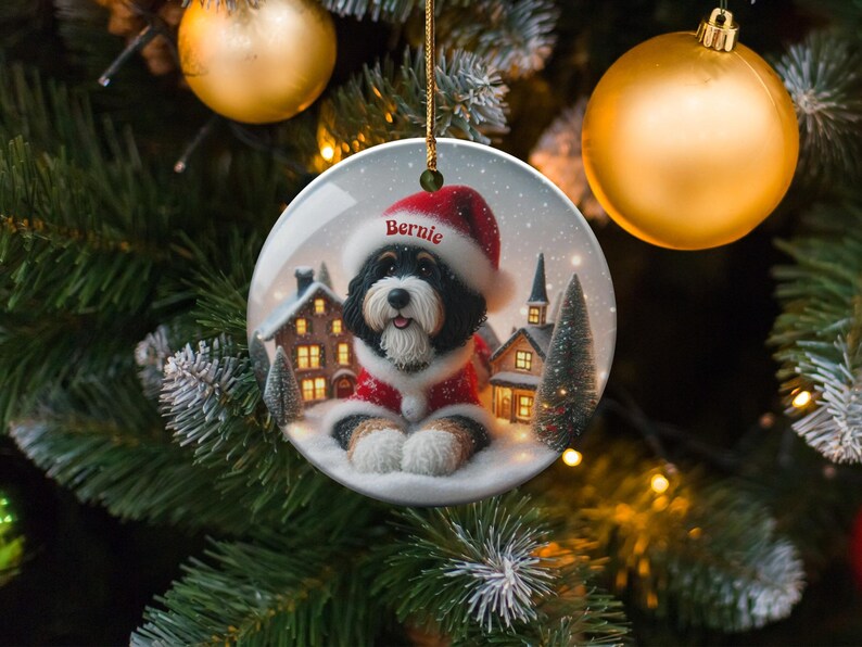 Dog Christmas Tree Ornament, Holiday Pet Decoration, Dog Lover Gift, Custom Pet Ornament, Xmas Tree Decor, Personalized Dog Ornament