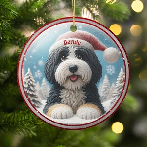 Cute Dog Christmas Tree Ornament, Festive Holiday Dog Decoration, Merry Christmas Ornament, Dog Lover's Christmas Gift