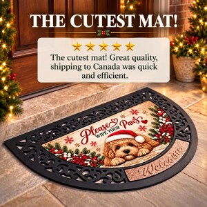 Santa Hat Ceramic, Goldendoodle Snow Globe Ornament | Sublimation Printed | 3 Inch Personalized Keepsake image 20