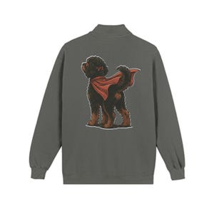 Felpa con cerniera a un quarto di lunghezza e design personalizzato Bernedoodle "Super Doodle" - Design fronte e retro immagine 7