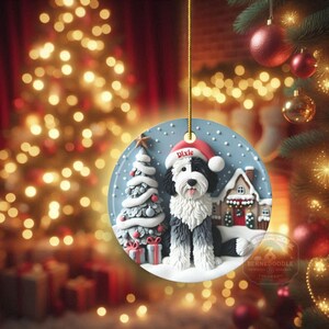 Sheepadoodle, Snow Globe Scene Ceramic Ornament | Sublimation | 3 Inch Custom Dog Name, Pet Lover Gift image 18