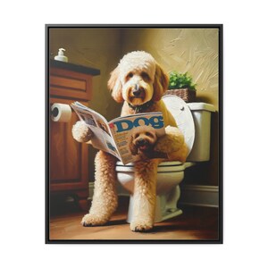Goldendoodle Toilet Canvas Art: Funny Dog Bathroom Decor image 9