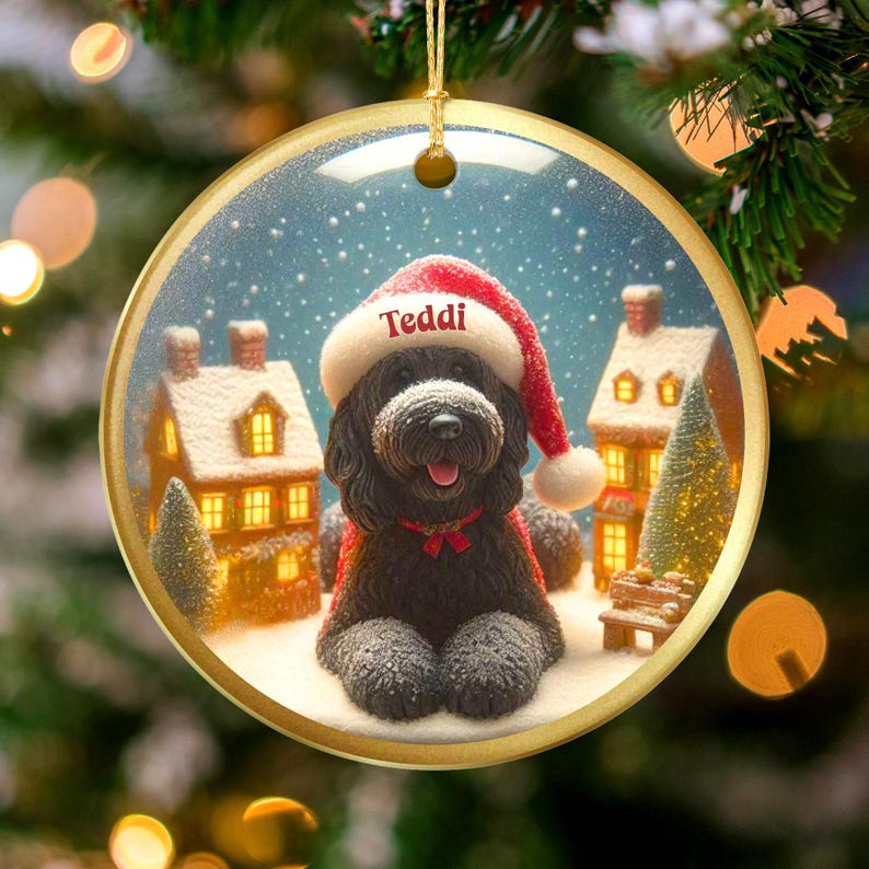 Christmas Dog Ornament, Personalized Pet Holiday Decoration, Custom Dog Christmas Tree Ornament, Pet Lover Gift, Festive Pet Keepsake