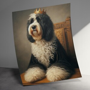 Dog Royal Portrait Canvas, Custom Pet Portrait, Pet Royalty Wall Art, Personalized Pet Gift, Unique Pet Decor, King Pet Painting