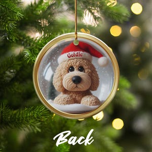 Custom Dog Christmas Ornament, Personalized Pet Holiday Decoration, Cute Puppy with Santa Hat, Unique Gift for Dog Lovers
