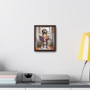 Funny Bernedoodle Toilet Portrait: Bathroom Wall Art, Dog Dad Gift image 6