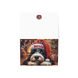 Merry Christmas Dog Card, Cute Bernie Dog Greeting Card, Christmas Card with Dog, Holiday Pet Card, Festive Dog Card