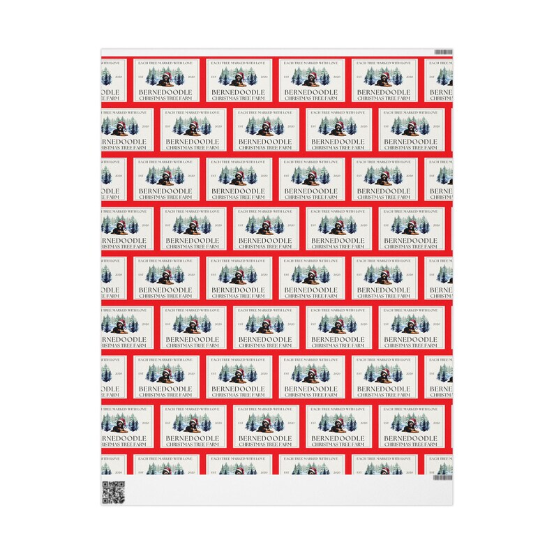 Bernedoodle Dog Themed Christmas Wrapping Paper – Doodle Lover Festive Design image 9