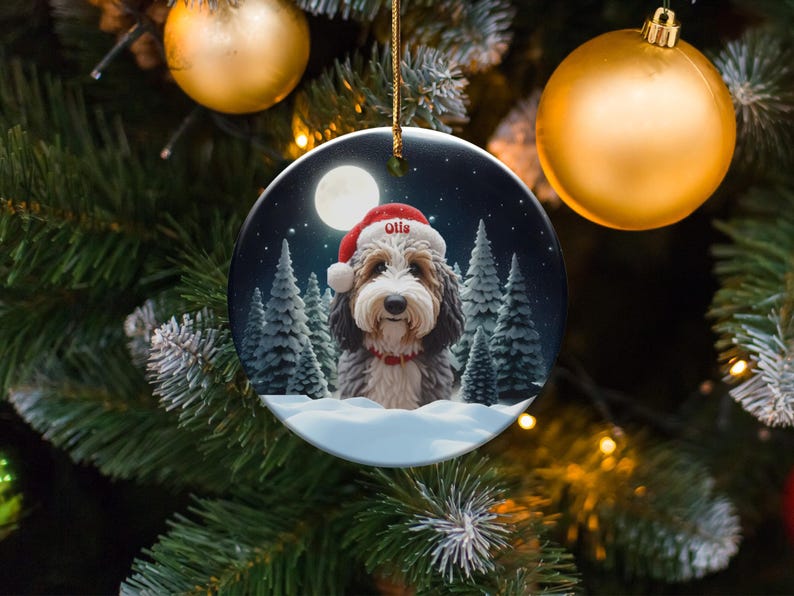 Custom Dog Christmas Ornament, Personalized Pet Decoration, Unique Holiday Gift, Cute Pet Keepsake, Pet Lover Christmas Decor