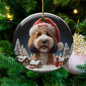 Custom Dog Christmas Ornament, Personalized Pet Holiday Decoration, Unique Christmas Tree Decor, Festive Dog Lover Gift