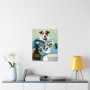 Personalized Cavadoodle Cavapoo Poster, Dog Sitting On Toilet Poster, Bathroom Dog Reading Magazine, Dog Dad, Dog Mom Gift, Dog Person Gift image 4