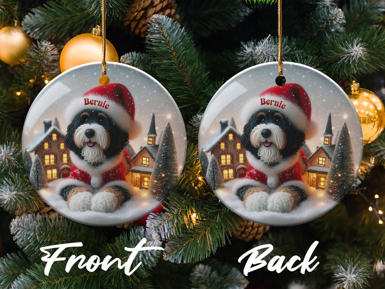 Personalized Dog Christmas Ornament, Custom Pet Photo Holiday Decoration, Unique Pet Lover Gift, Dog Memorial Keepsake, Xmas Tree Decor