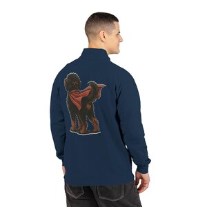 Felpa con cerniera a un quarto di lunghezza e design personalizzato Bernedoodle "Super Doodle" - Design fronte e retro immagine 17