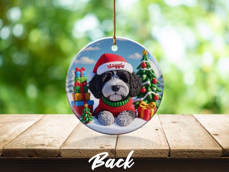 Personalized Dog Christmas Ornament, Cute Puppy Holiday Tree Decor, Custom Pet Photo Ornament, Christmas Gift for Dog Lovers