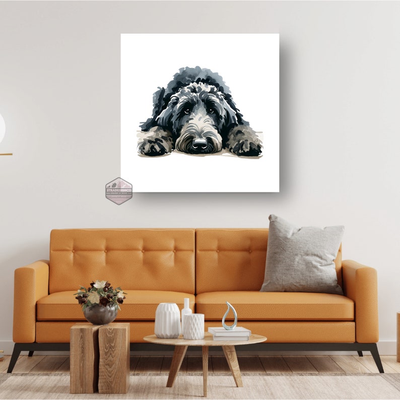Doodle Dog, watercolor art, golden doodle, bernedoodle canvas, sheepadoodle, mama, dog mom canvas, dog art, dog mom art, Doodle lover art, doodle canvas art, water color canvas, hig-resolution canvas,amazing dog design,dog designer art, high-end gift