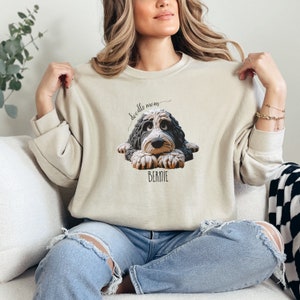 Bernedoodle mom sweatshirt,berndoodle mom, mom sweatshirt, valentine bernedoodle, valentine dog gift, dog sweatshirt, personalized dog sweatshirt,doodle mama, doodle fan, bernedoodle enthusiast gift.