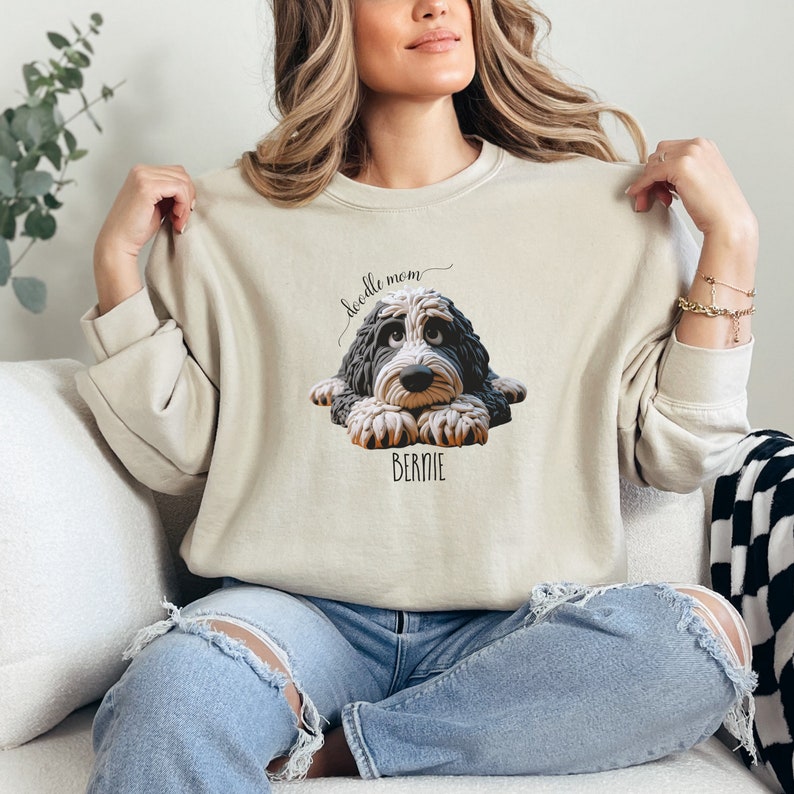 Bernedoodle mom sweatshirt,berndoodle mom, mom sweatshirt, valentine bernedoodle, valentine dog gift, dog sweatshirt, personalized dog sweatshirt,doodle mama, doodle fan, bernedoodle enthusiast gift.