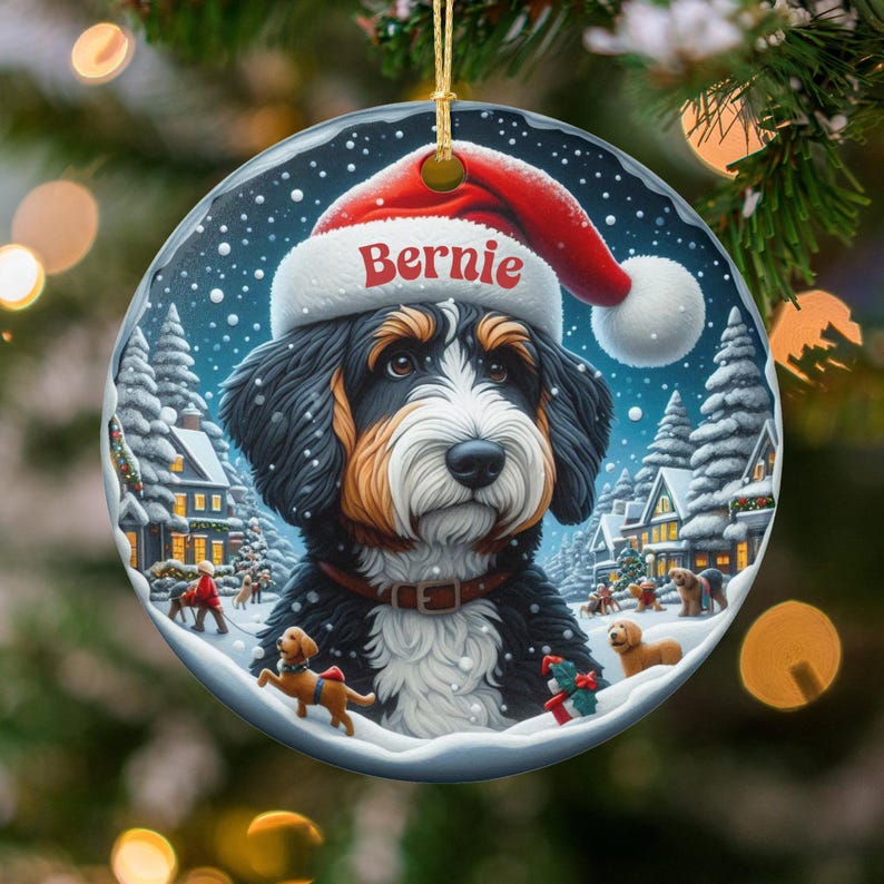 Personalized Dog Christmas Ornament, Custom Pet Holiday Decoration, Unique Dog Lover Gift, Christmas Tree Decor, Festive Pet Ornament
